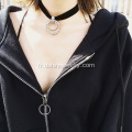 Collier Double cercle strass collier de velours punk tour